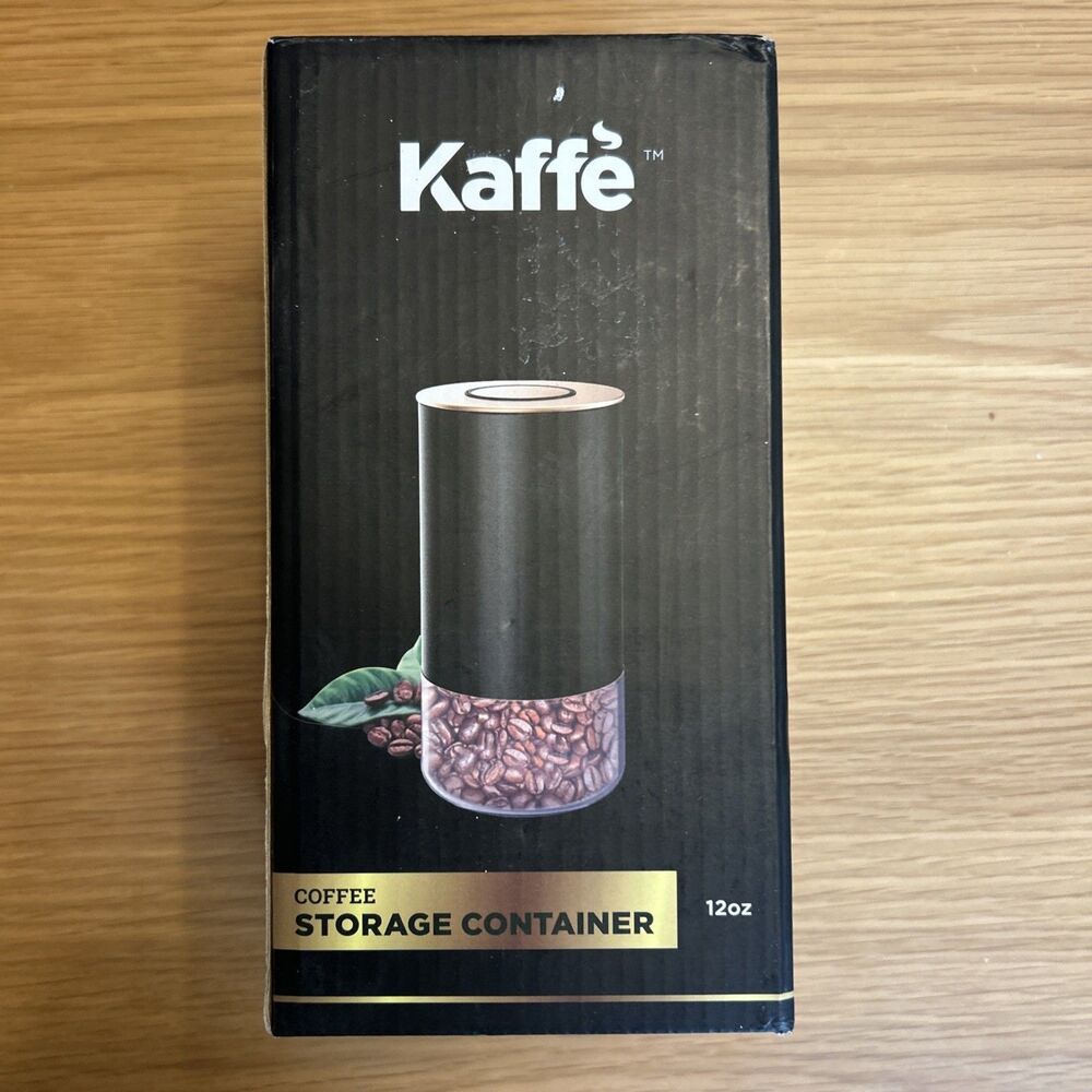 Glass Coffee Canister (12oz) w/Airtight Lid - Click to Release Seal - BPA Free